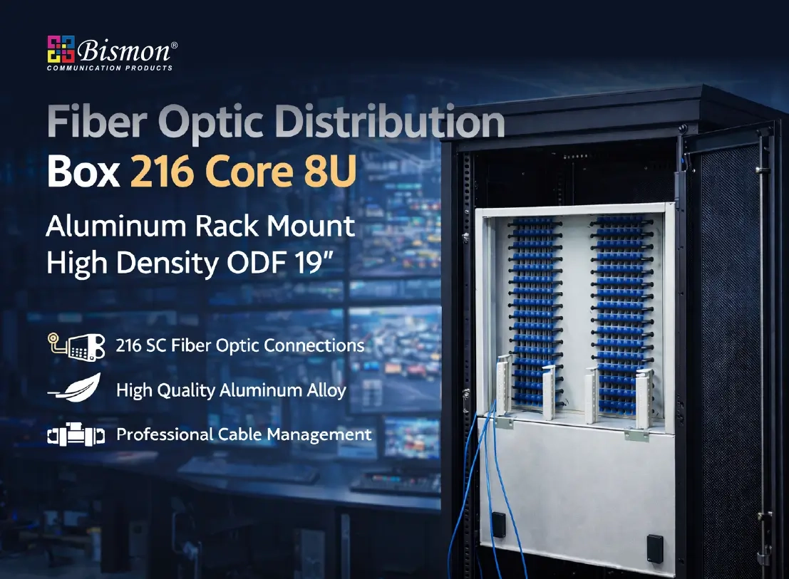 กล่องเก็บสายไฟเบอร์ออปติก 216 Core ขนาด 8U